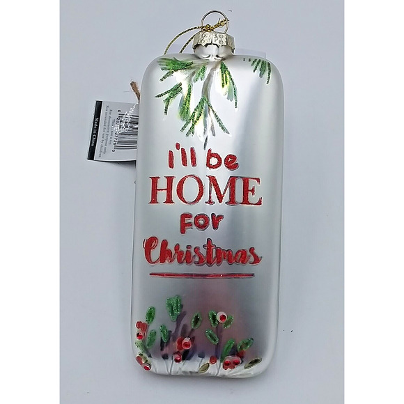 Sullivan Gift Christmas Ornament I'll Be Home For Christmas Bird House Silver - Picture 1 of 4